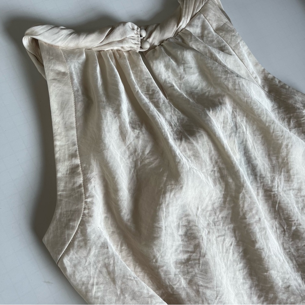 Talbots Cream Ruched Blouse - Picture 10 of 12